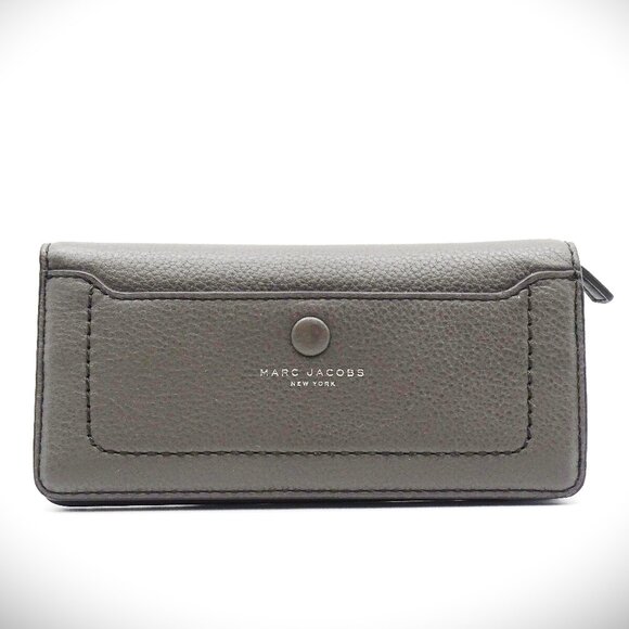 MARC JACOBS Empire City Dark Grey Leather Continental Bifold Wallet - Picture 1 of 10